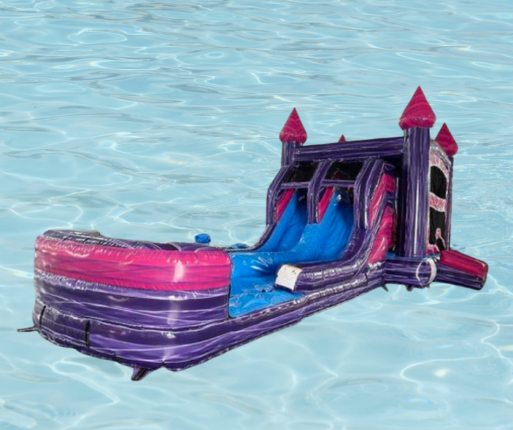 Pink & Purple Palace Bounce House with Splash Pad