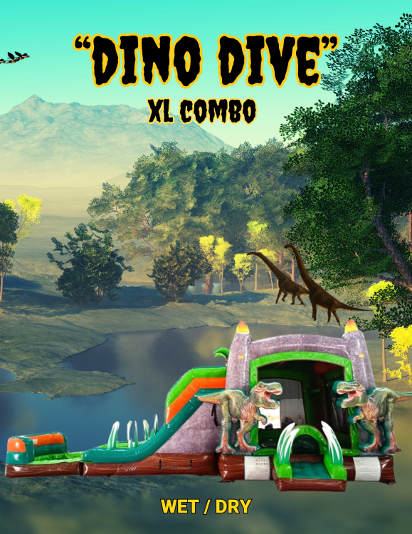 Dino Dive XL Bounce House with Slide