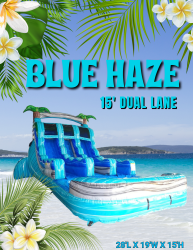 15' Blue Haze Dual Lane Water Slide