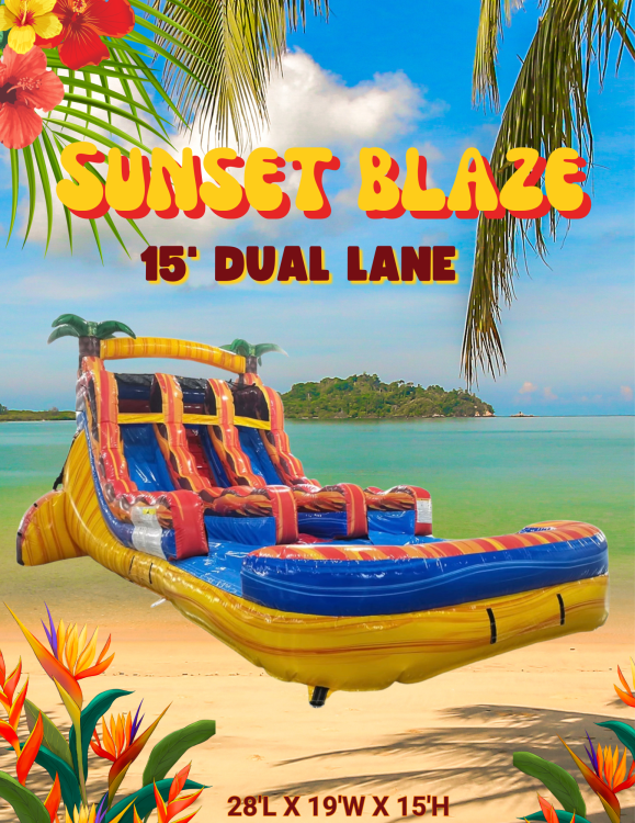 15' Sunset Blaze Dual Lane Water Slide