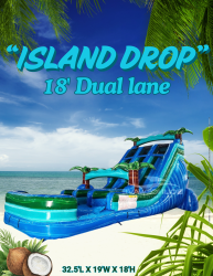 18' Island Drop  Dual Lane Water Slide