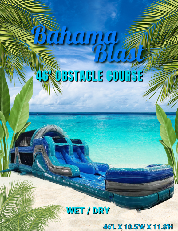46' Bahama Blast Obstacle with XL Slide & Splash Pad