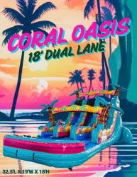 18' Coral Oasis Dual Lane  Water Slide