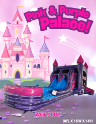 Pink & Purple Palace Bounce House with Splash Pad