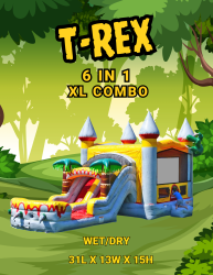 T-Rex  6 IN 1 XL  Bounce House with Slide