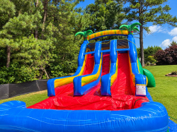 15' Reggae Rush Dual Lane Waterslide Reggae20close20up20front 1791684943 Bounce House and Water Slide Rentals
